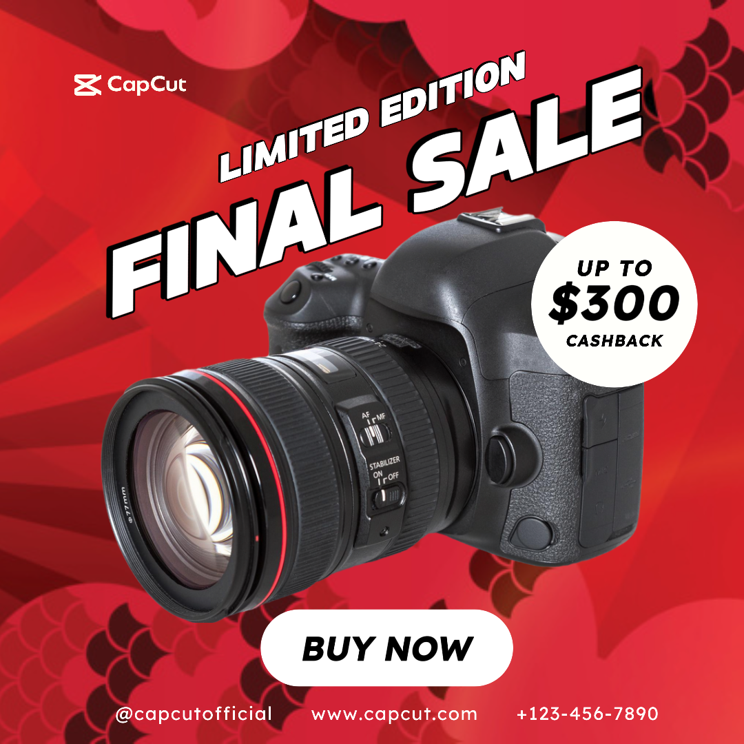 Publicação no Instagram de promoção de câmera