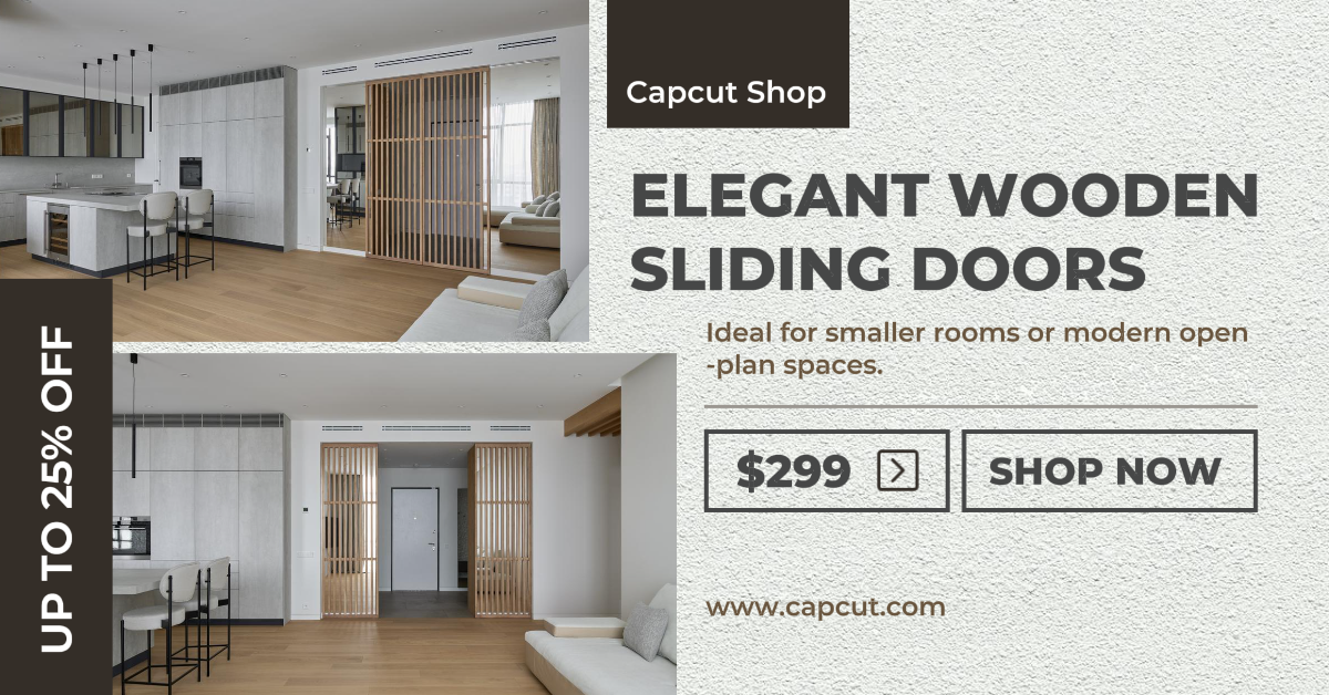 Anuncios de Facebook Exhibición de productos Puertas correderas Anuncios de Facebook Estilo delicado