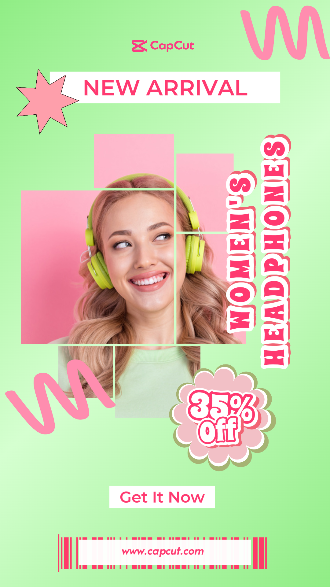 Clothing Marketing Poster Instagram Story Pink Green Style