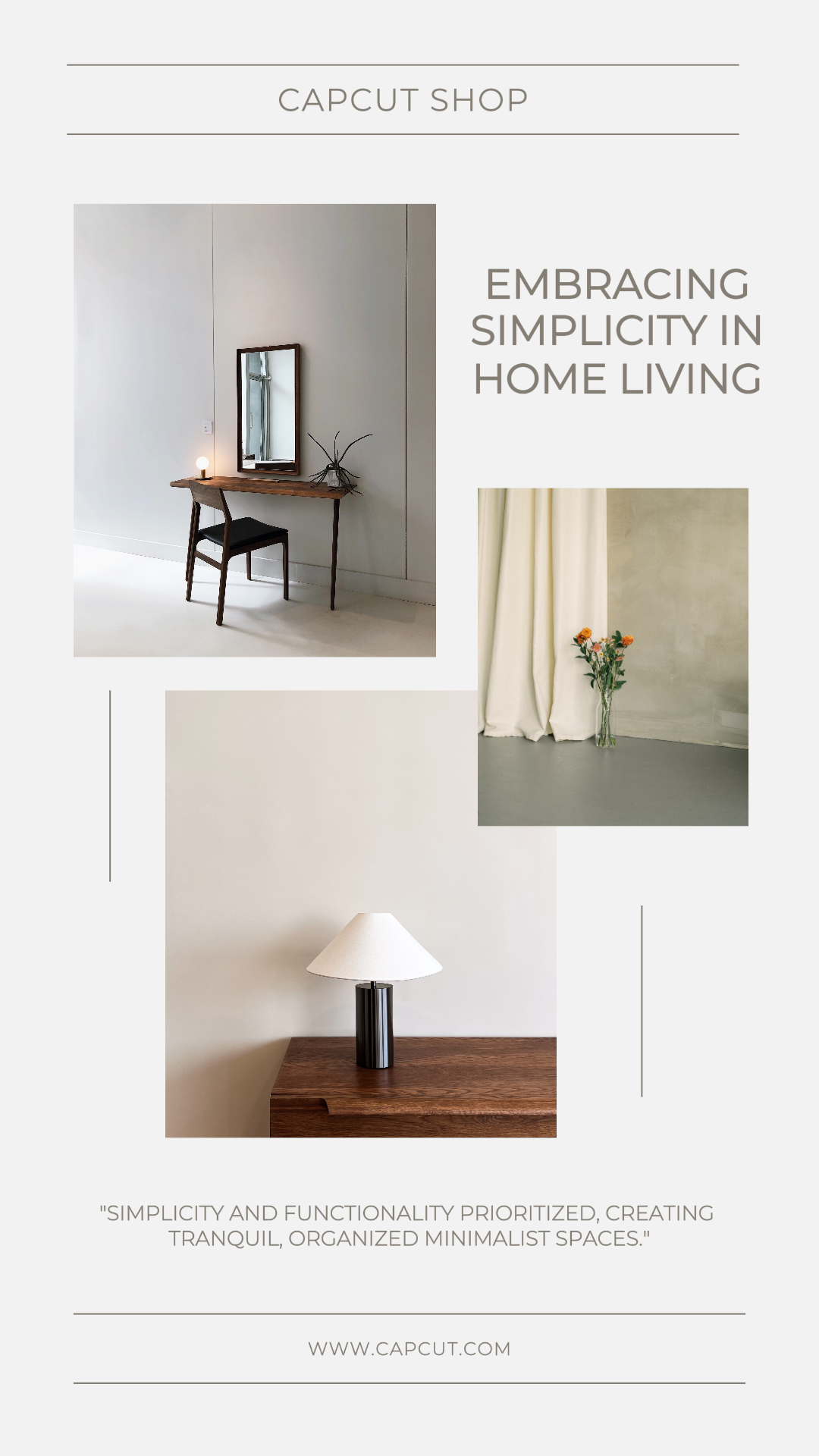 Comercialización de la colección doméstica Instagram Story Jarrón y silla Beige