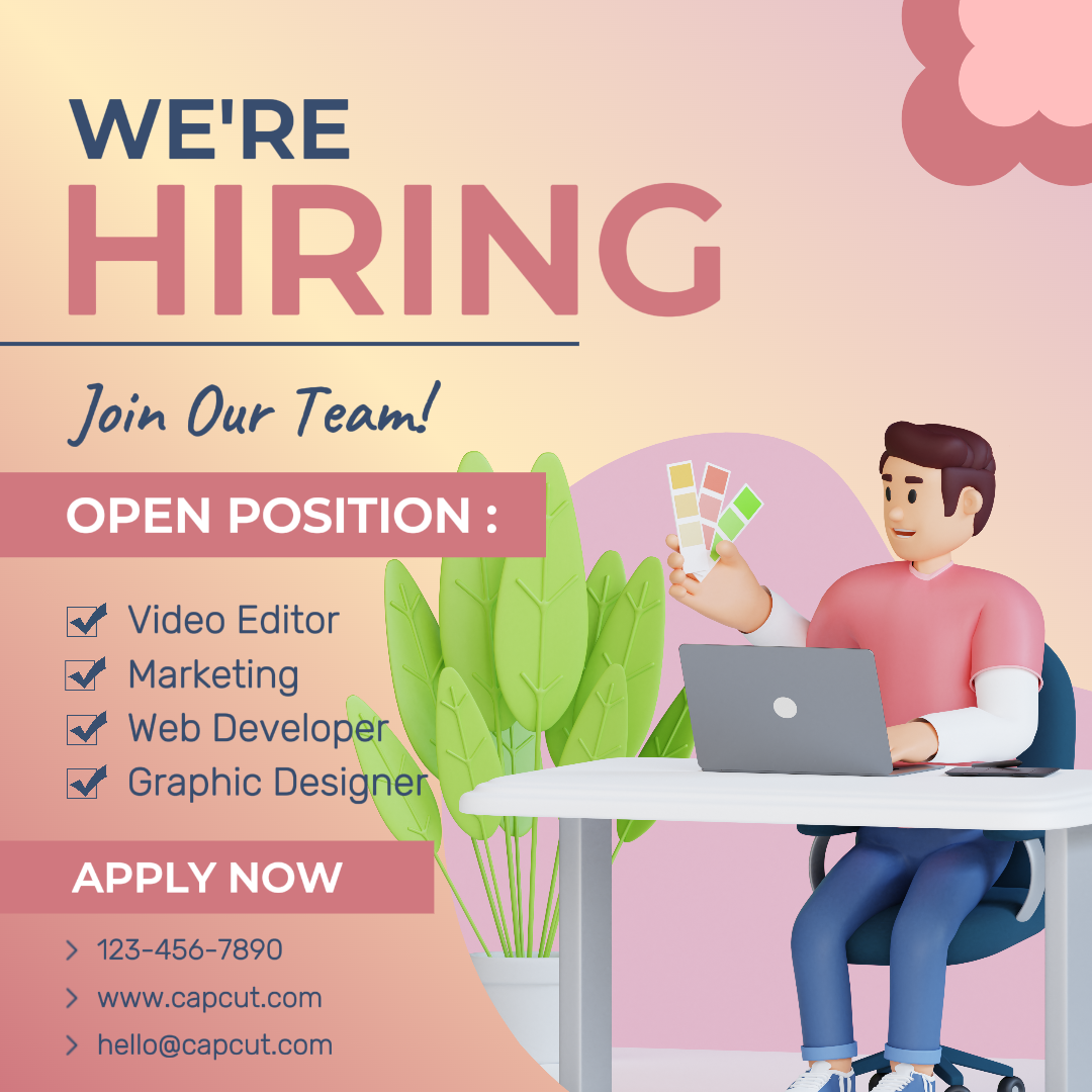 Cartel de marketing de negocios y oficinas publicación de instagram rosa