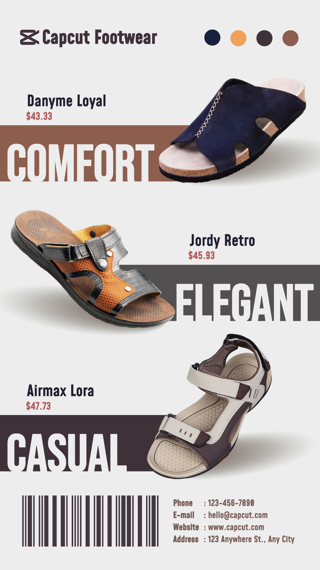 Vêtements et chaussures Affiche marketing Instagram Story Flipper Sandal Décontracté Minimaliste