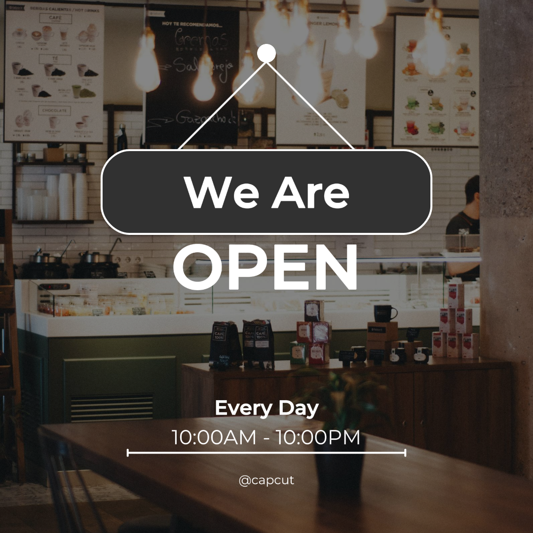 Business and Office We Are Open IG Post Dark
