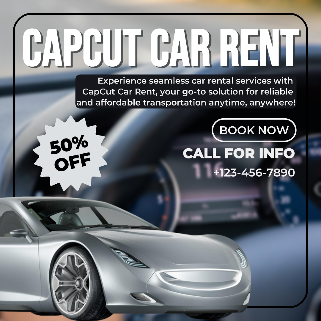 Mobil - Poster Pemasaran Instagram Post Abu-abu Sewa Mobil Poster Diskon