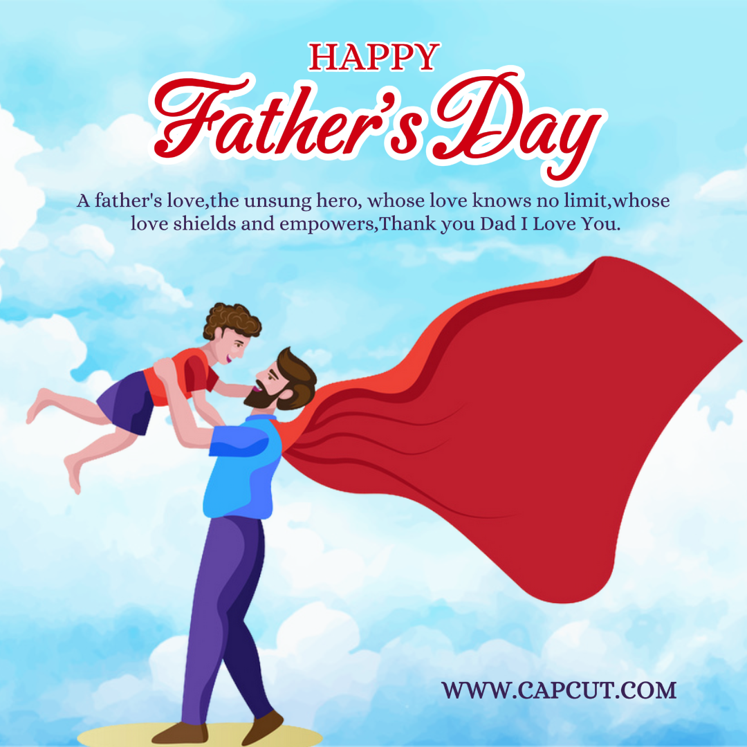 Pôster criativo do dia dos pais Instagram Post Blue Sky Style