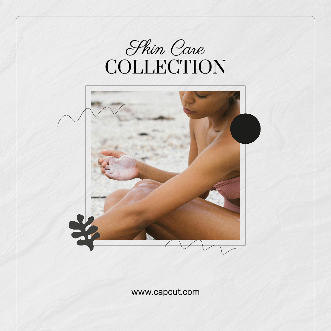 Soins de beauté Instagram Post Style délicat Collection de soins de la peau élégante Couleur noire