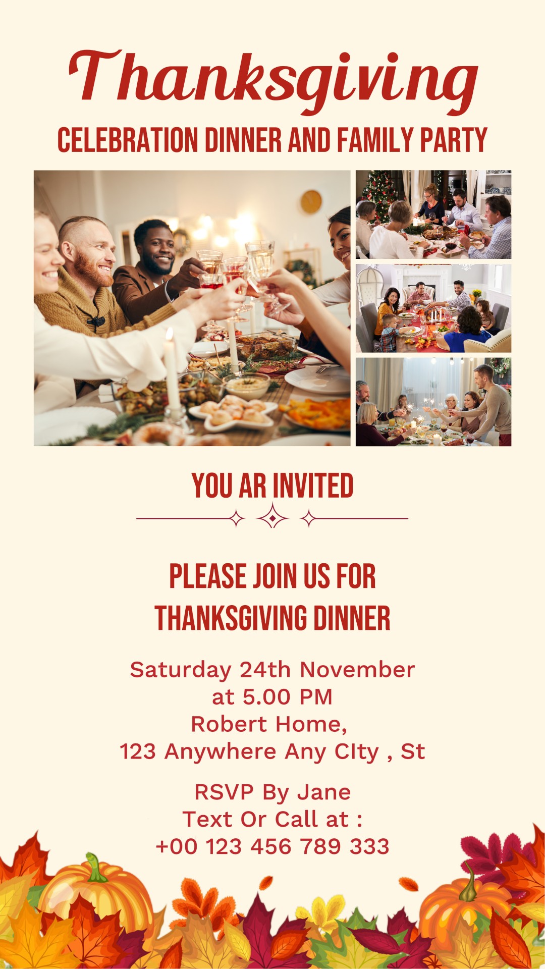 Thanksgiving Invitation Instagram story