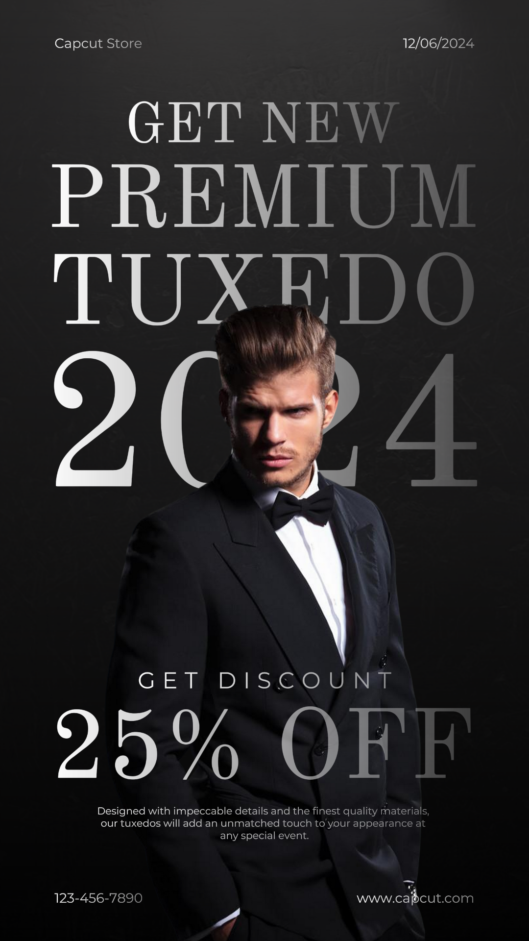 Moda Esmoquin Promo Instagram Historia Elegante Negro