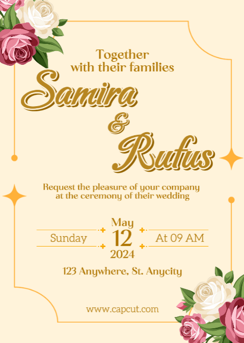 Convite de casamento elegante