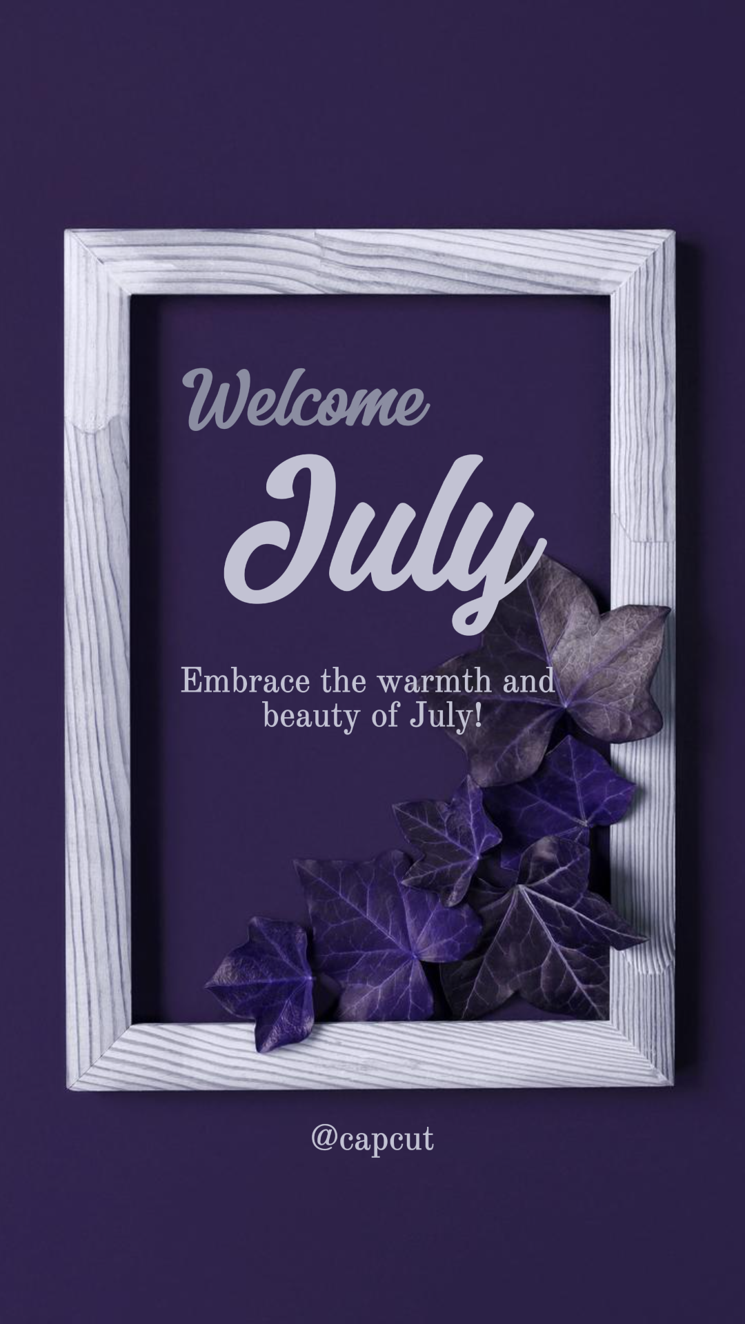 Hola julio Póster creativo Historia de Instagram Púrpura