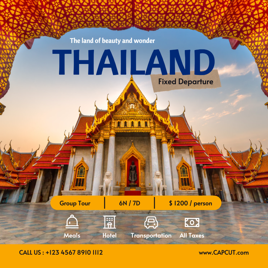 Perjalanan Ke Poster Pemasaran Pos Instagram Thailand