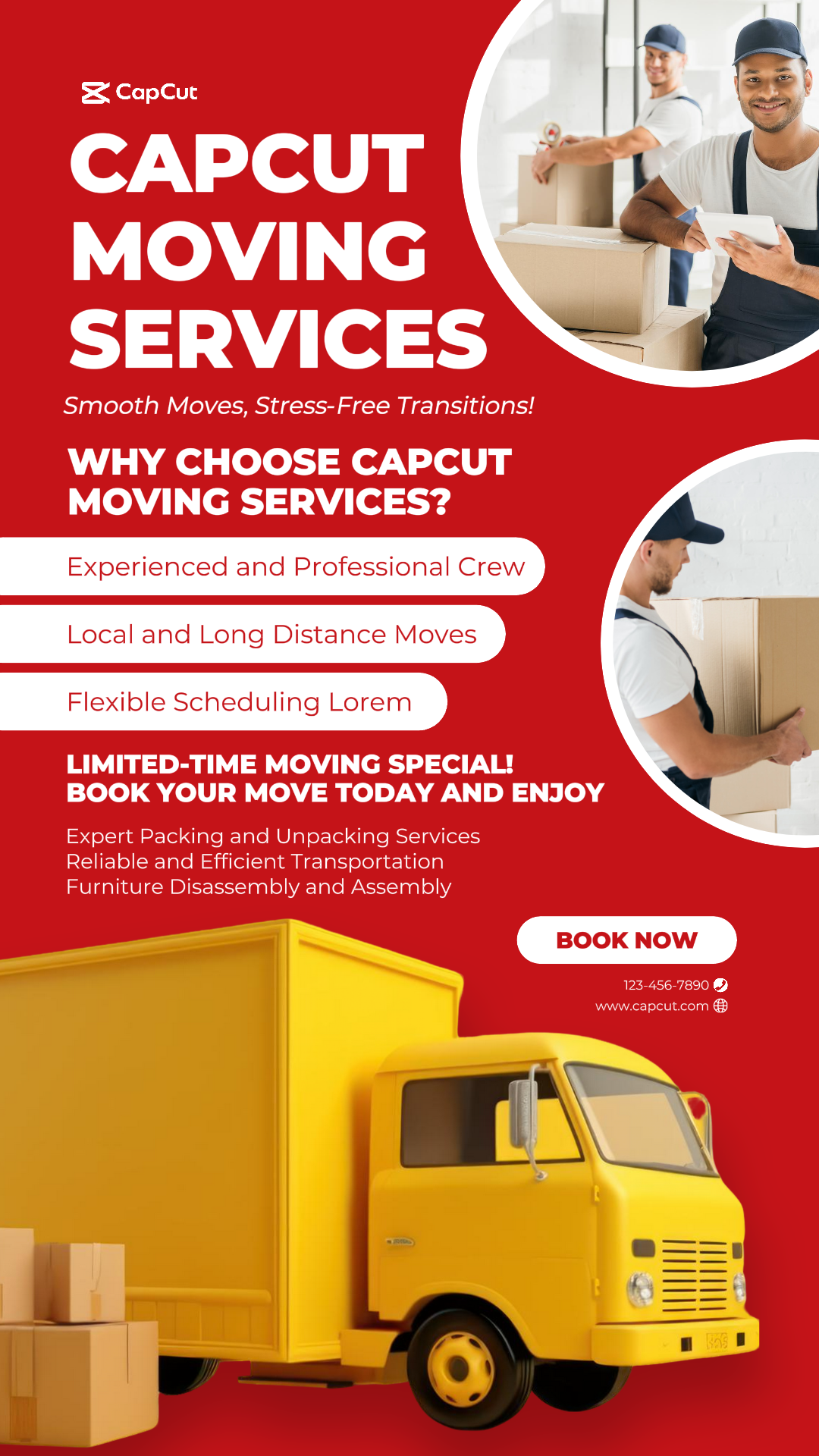 Life Service Moving Service Instagram Story Red