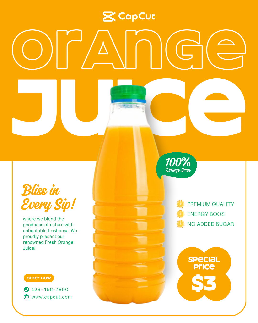 Boisson Jus d'orange Promotion Instagram Post