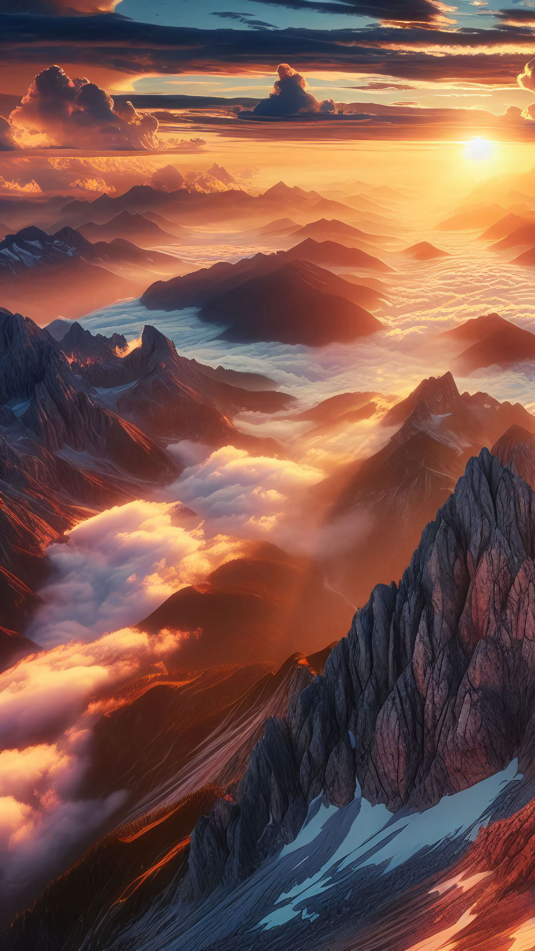 Wallpaper Mountain Peak Cloudscape Instagram Story