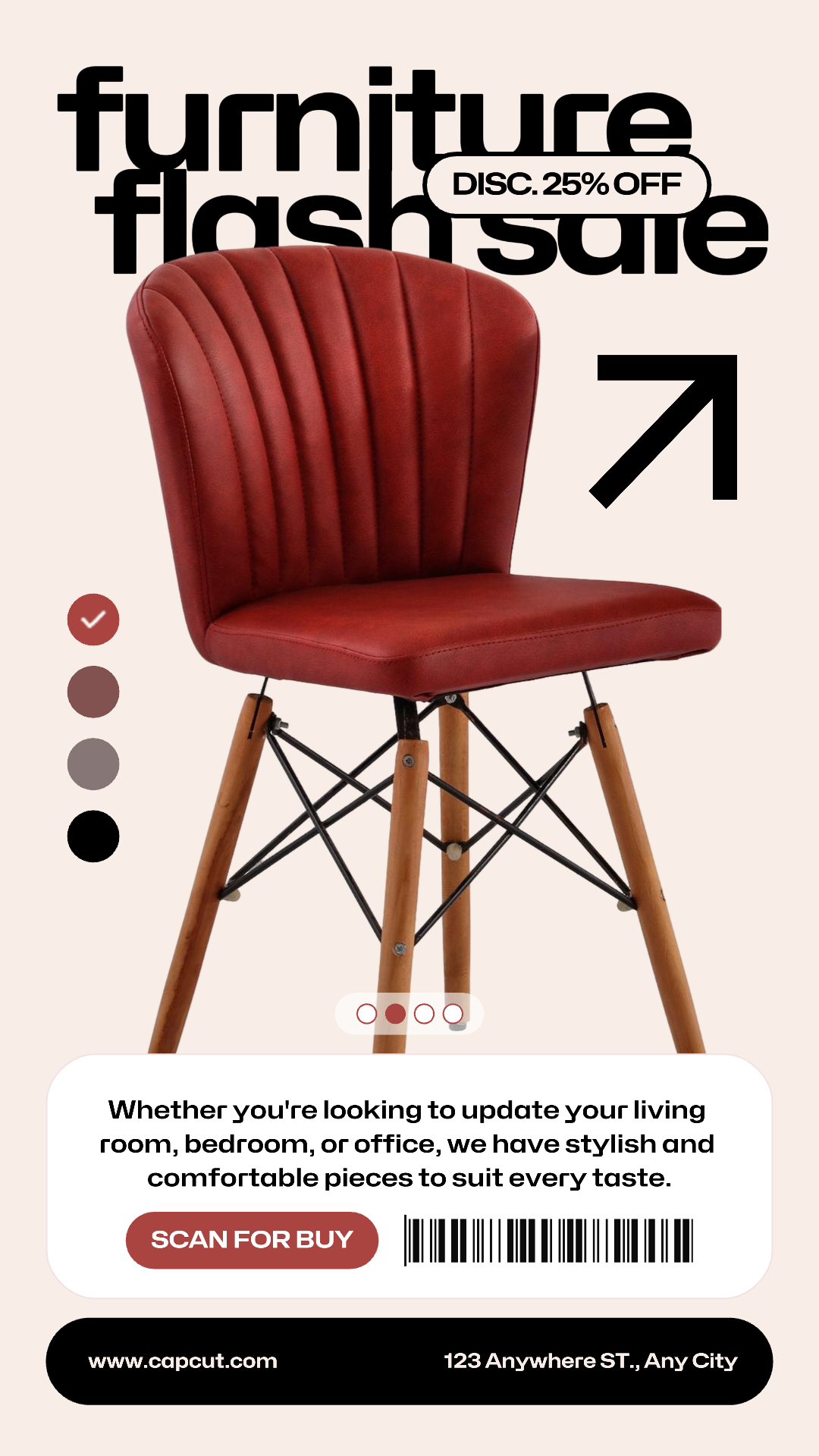 Affiche de marketing domestique Vente flash de meubles Histoire Instagram