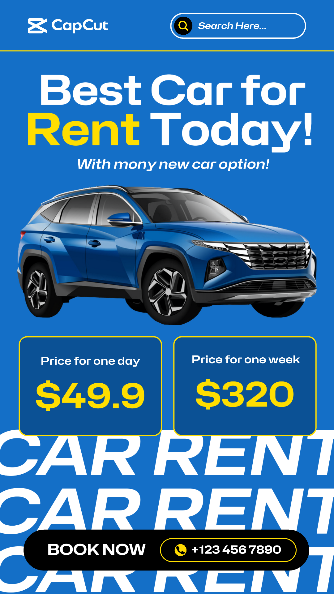 Poster Pemasaran Mobil Sewa Mobil Kisah Instagram