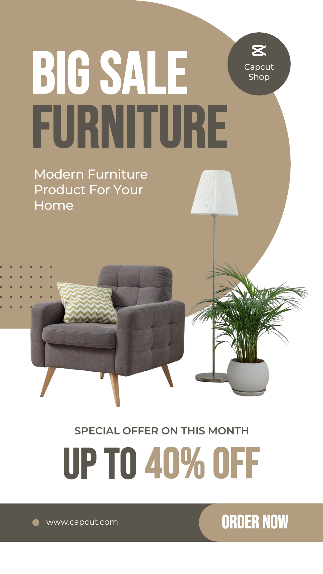 Haushaltsmöbel Großer Verkauf Marketing Poster Instagram Story Minimalistisch