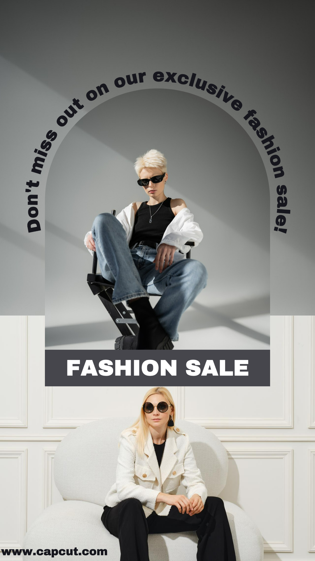 Ropa moda venta marketing póster instagram gris