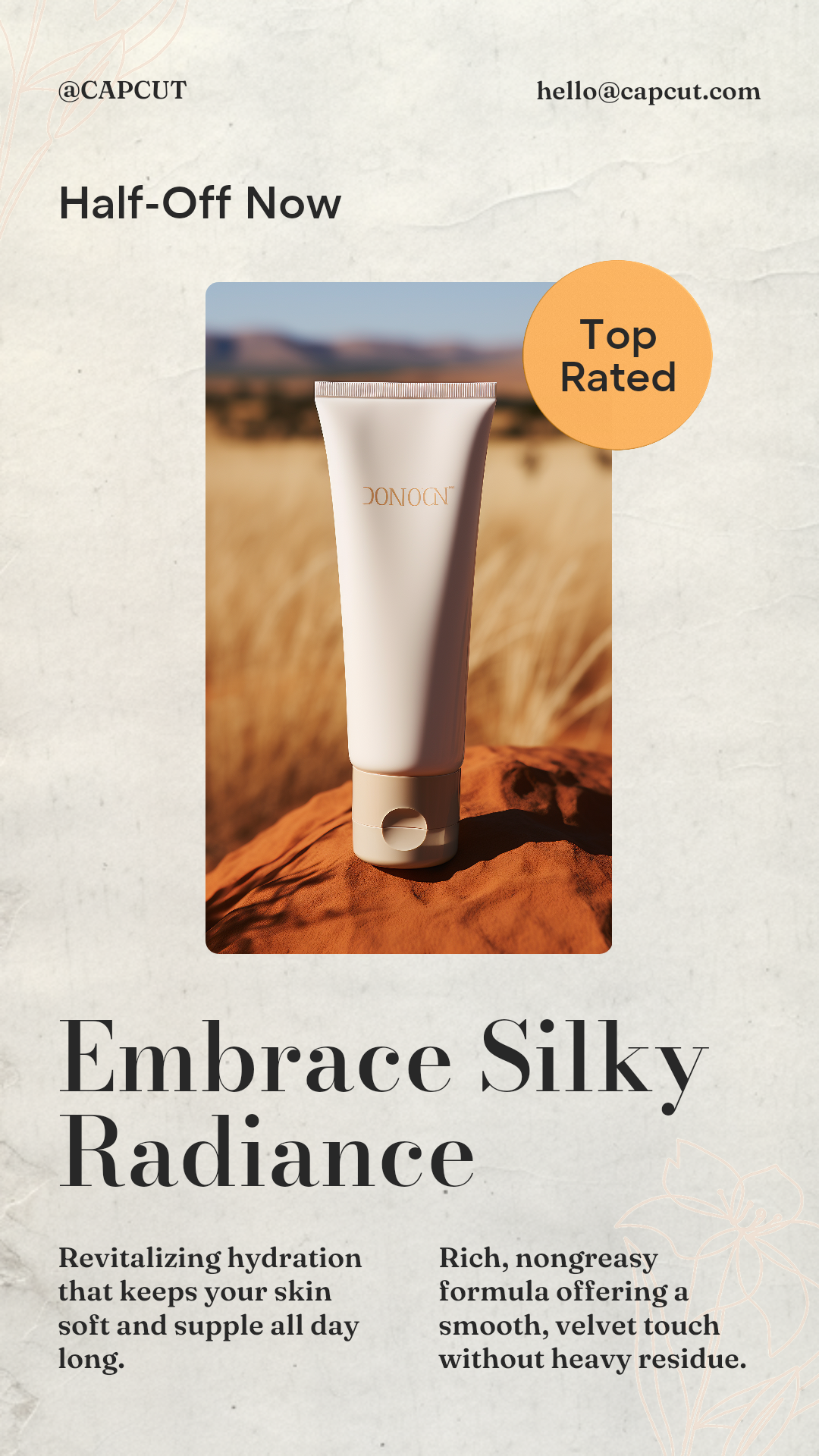 Belleza y cuidado personal Exhibición del producto Presentación detallada