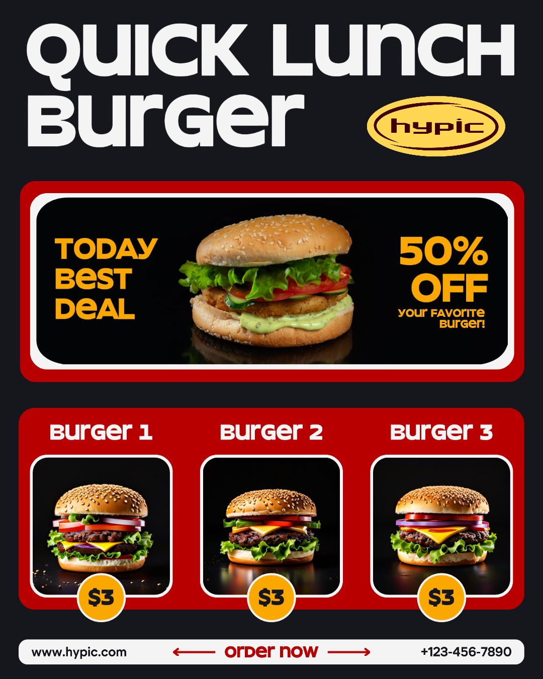 Essen Burger Promo Verkauf Instagram Post 3