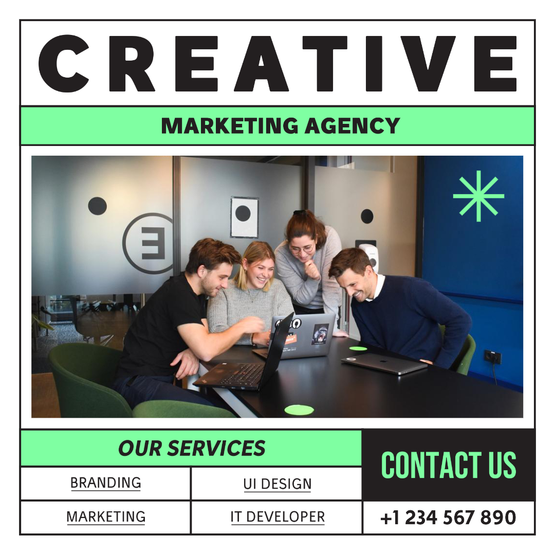 Flat Creative Agency Business Instagram Post