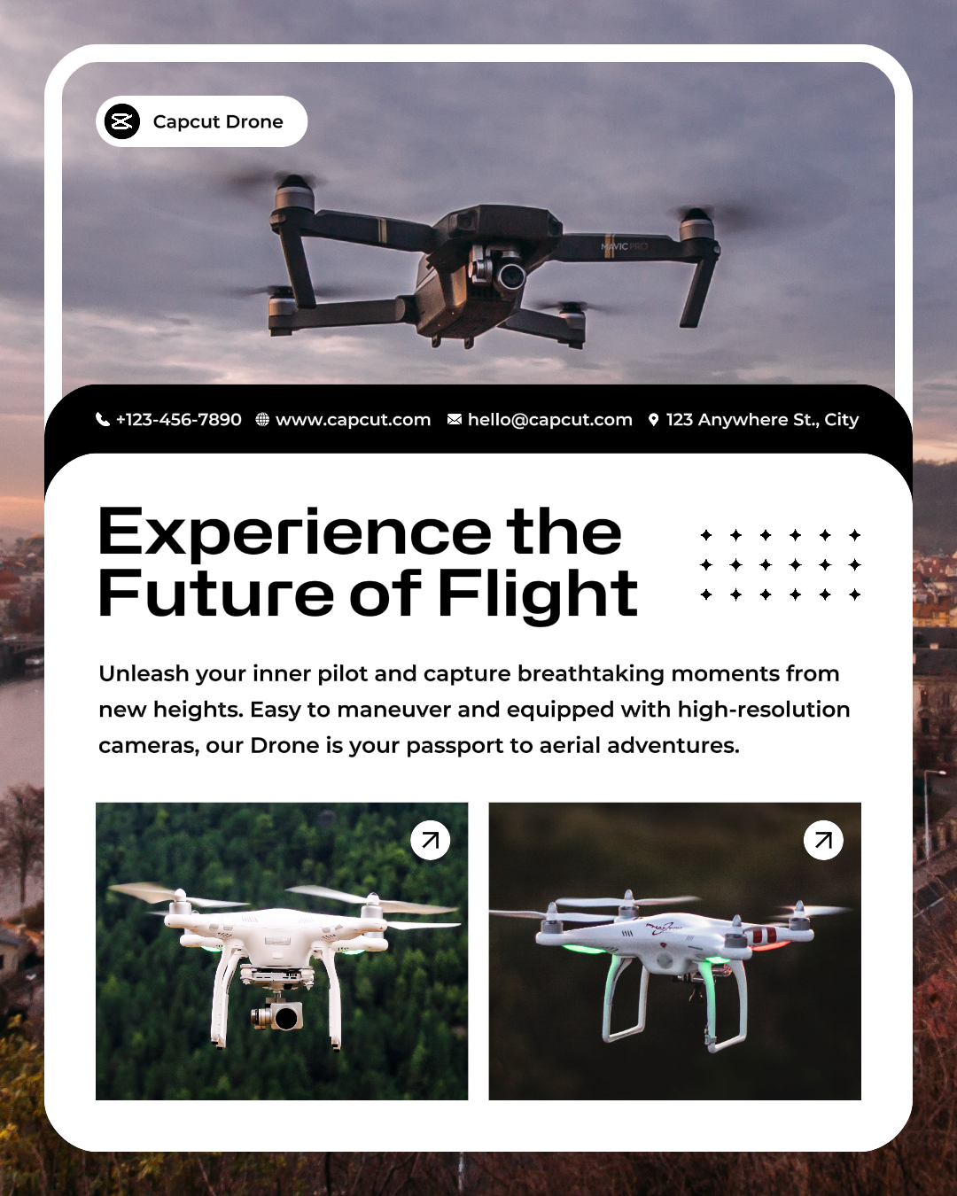 Elektronische Drohne Produkt Instagram Portrait