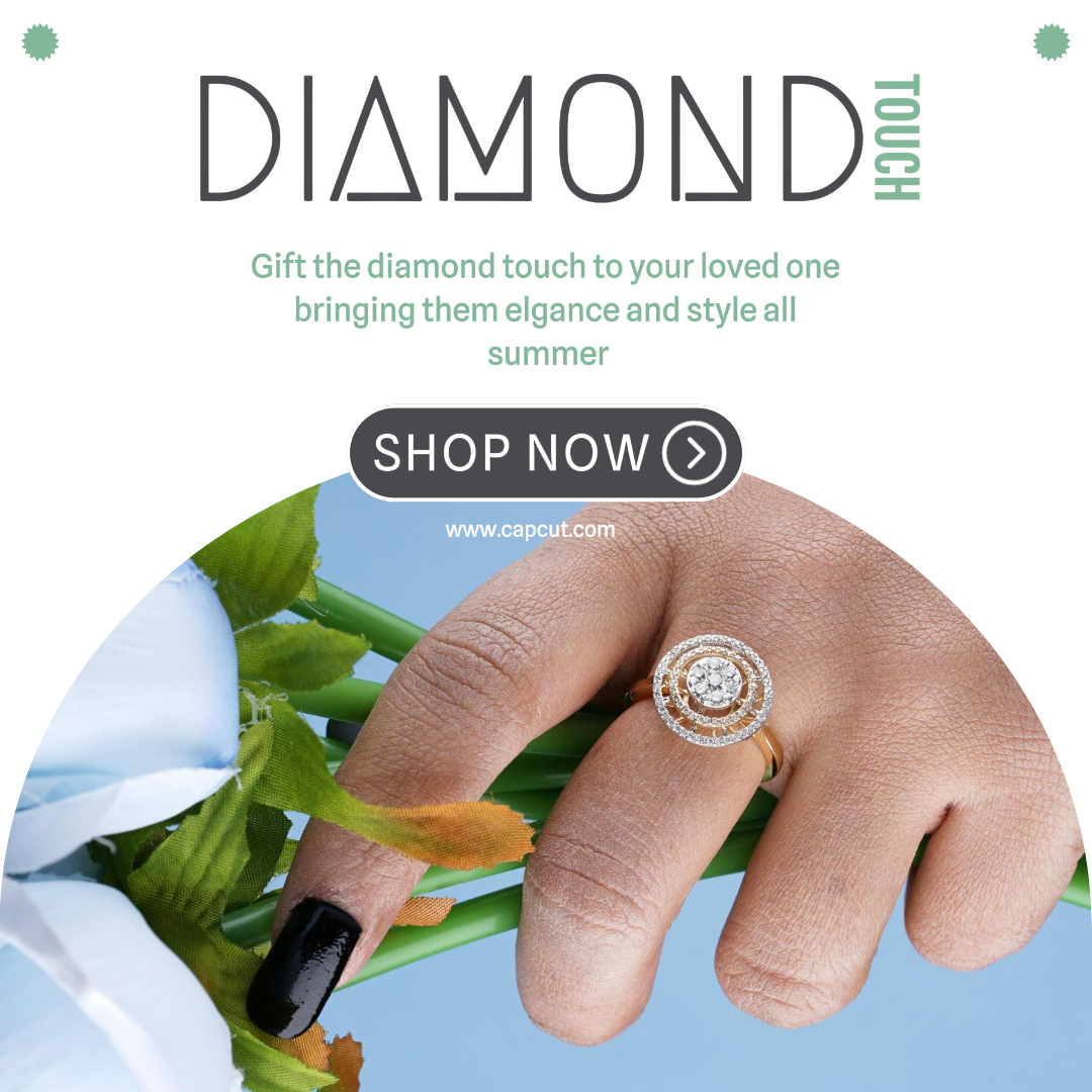 Cartel de marketing de joyas Toque de diamante