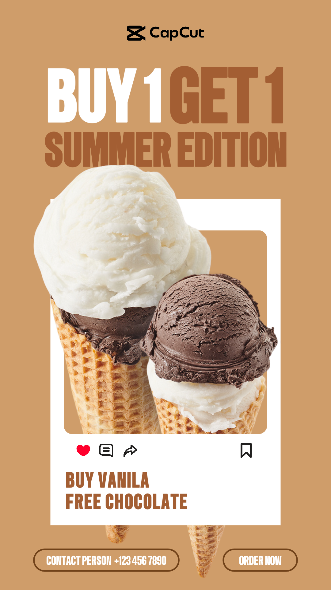 Summer Edition Es Cream 프로모션 인스타그램 스토리