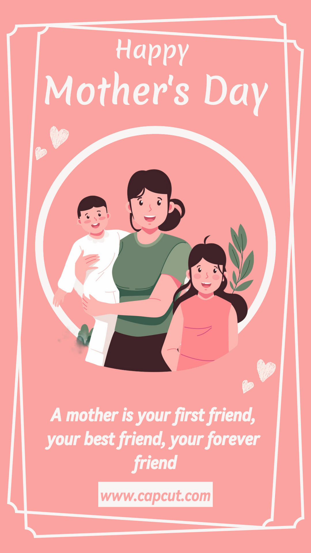 Affiche créative de la fête des mères TikTok rose minimaliste