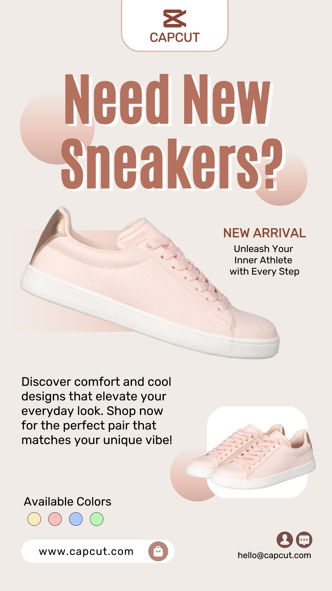 Cartel de marketing de ropa y zapatos instagram rosa