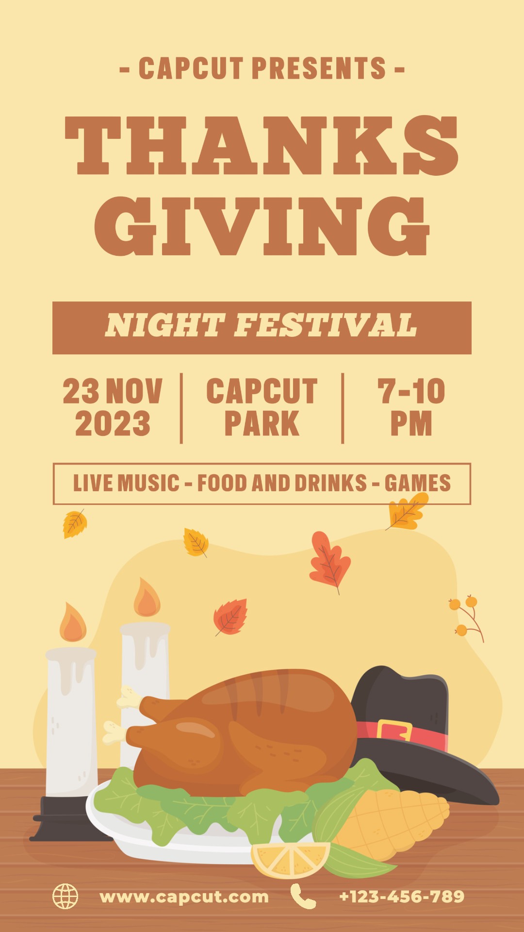 Affiche d'événement du festival de Thanksgiving histoire Instagram