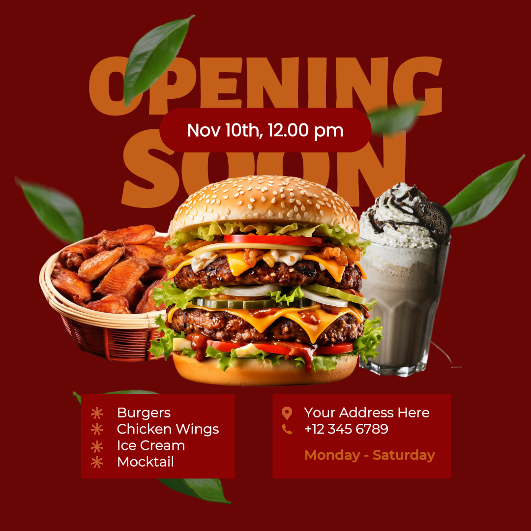 그랜드 오프닝 피드 소셜 미디어 템플릿