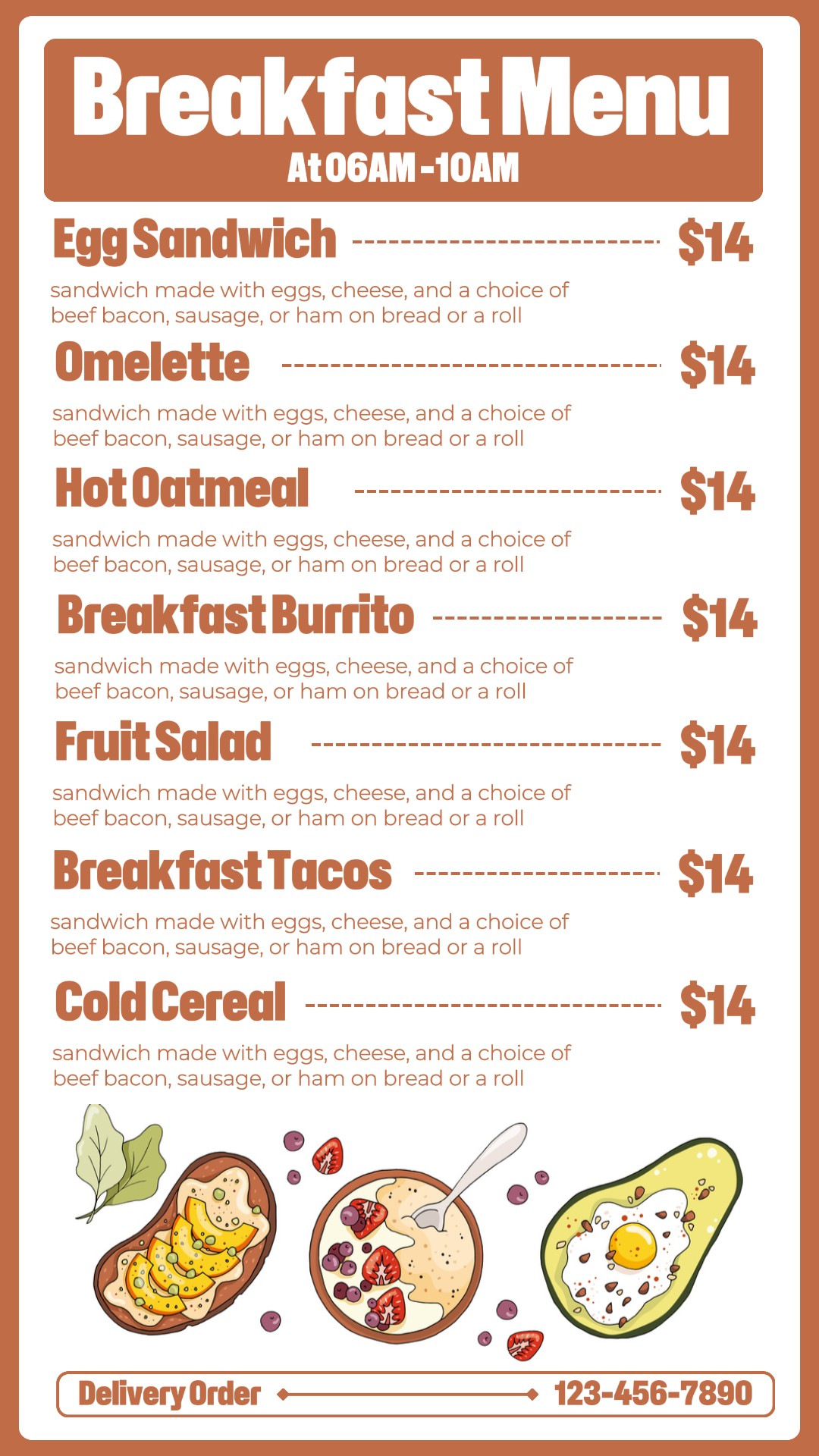 Food Breakfast Menu Instagram Story