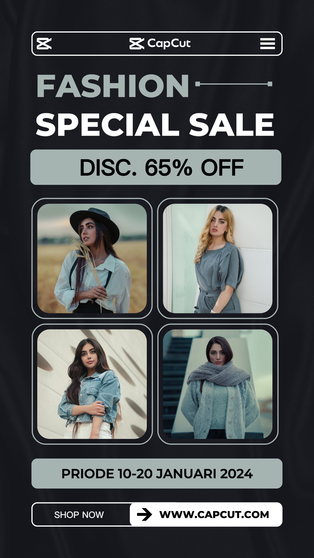 Vente spéciale Promotion de l'industrie de la mode Histoire Instagram