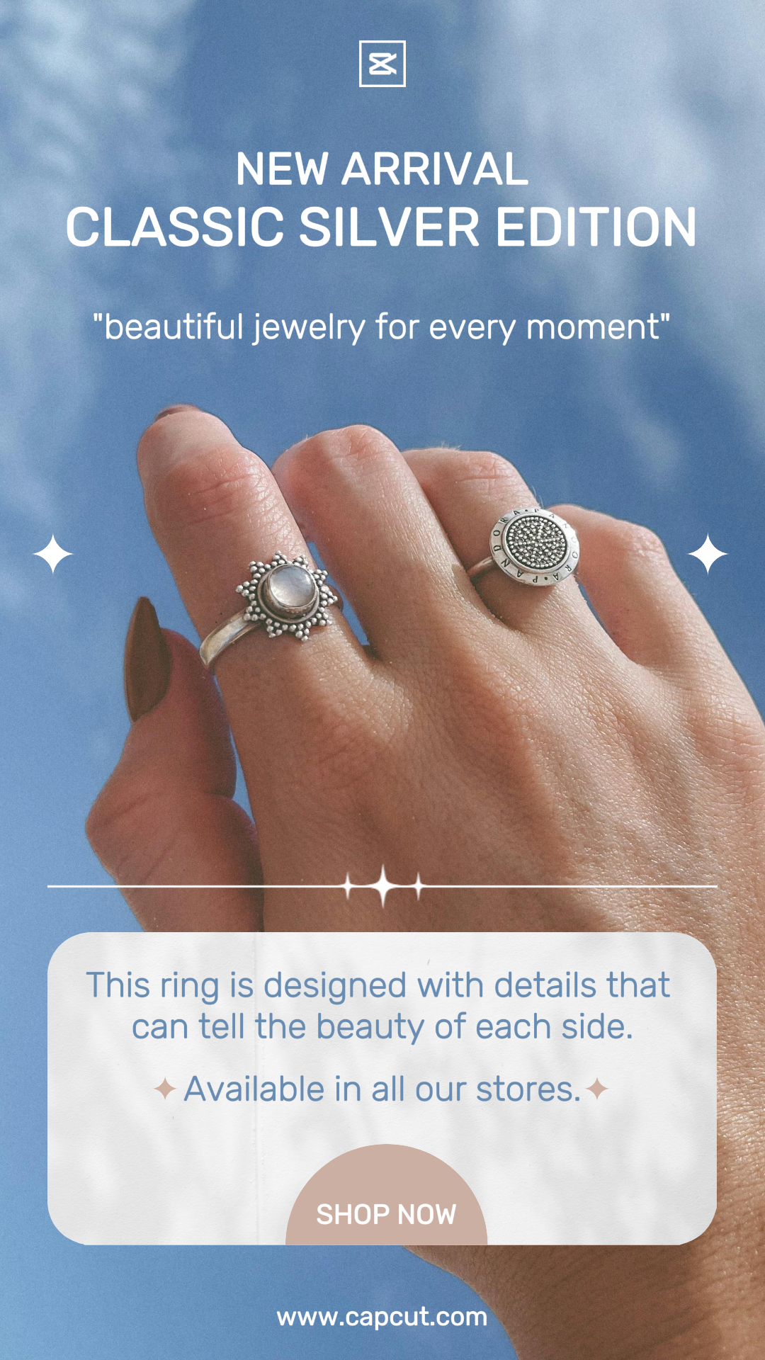 Schmuck & Accessoires Ring Promotion Instagram Story Blau