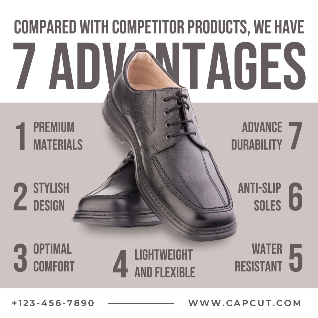 E-commerce Product Callout Fashion Men's Work Shoes 7 Advantages