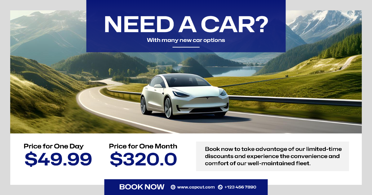 Facebook Ads Marketing Poster Aluguel de Carros