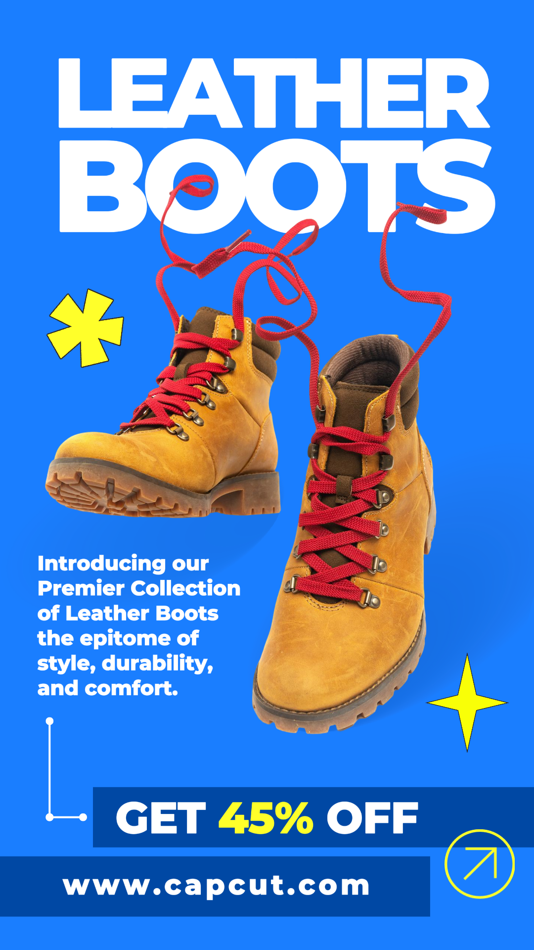 Schuhe Marketing Poster Promotion Lederstiefel Instagram Story