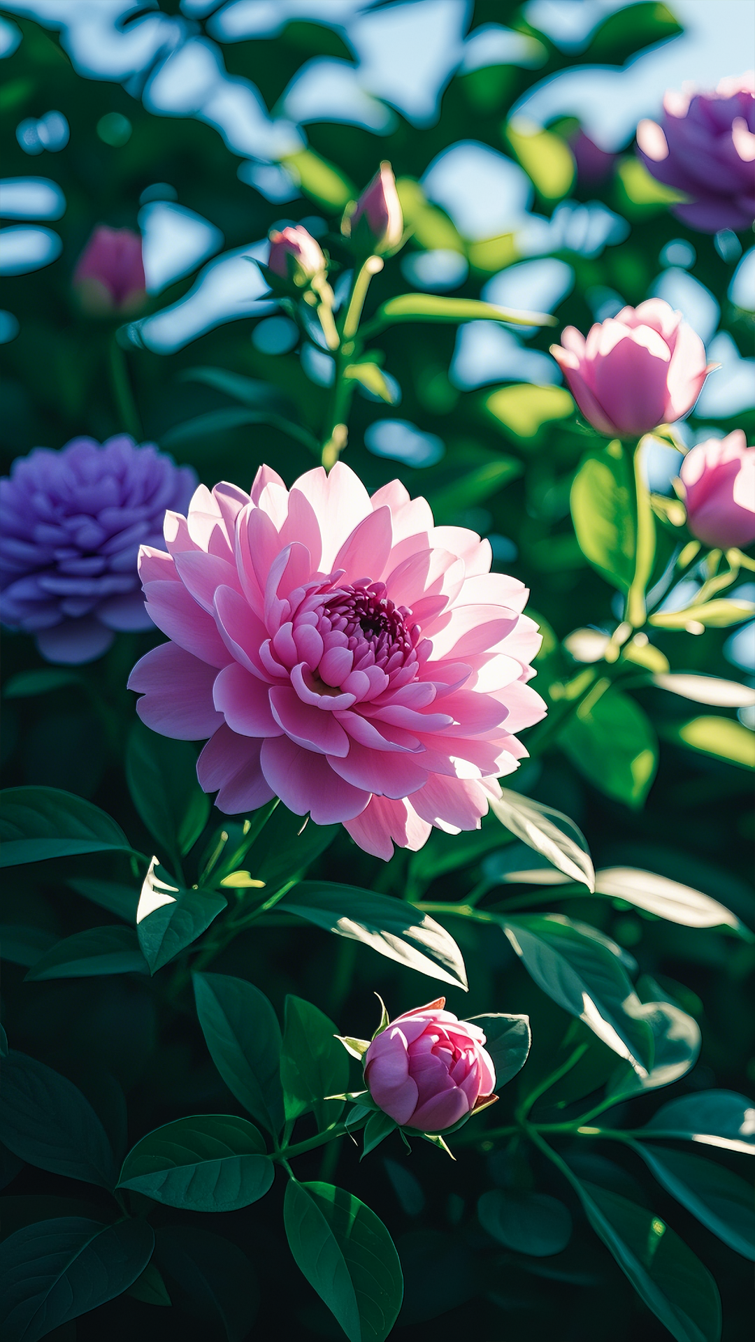 Wallpaper 9:16 Dahlia Flowers