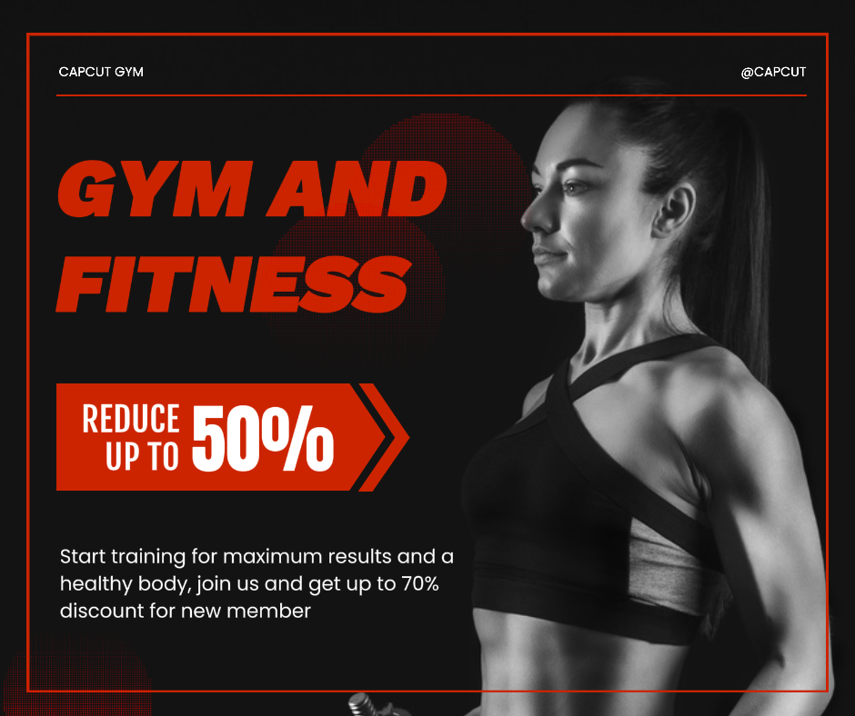 Ginásio e Fitness promoção Minimalista Moderno Facebook Post