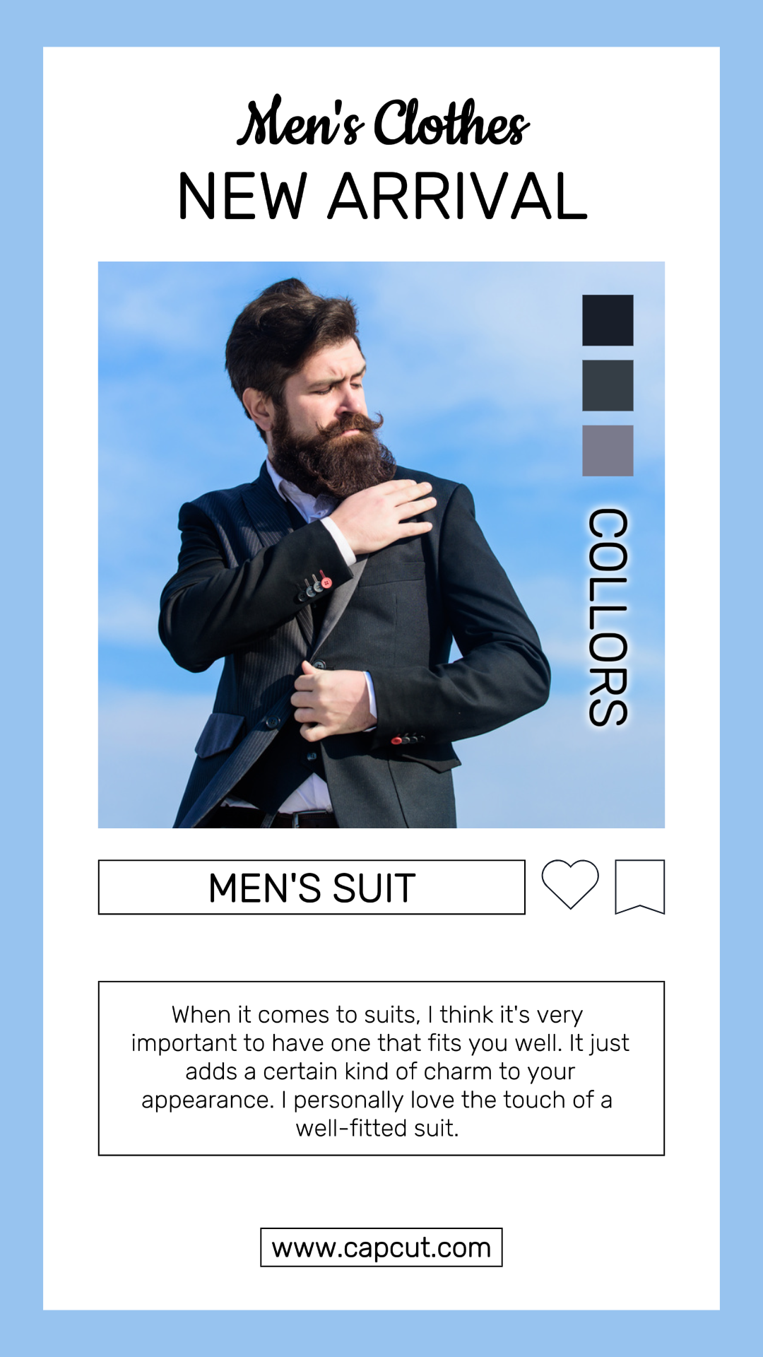 Affiche de marketing de vêtements et de chaussures Affichage de produits de costumes pour hommes Instagram Story