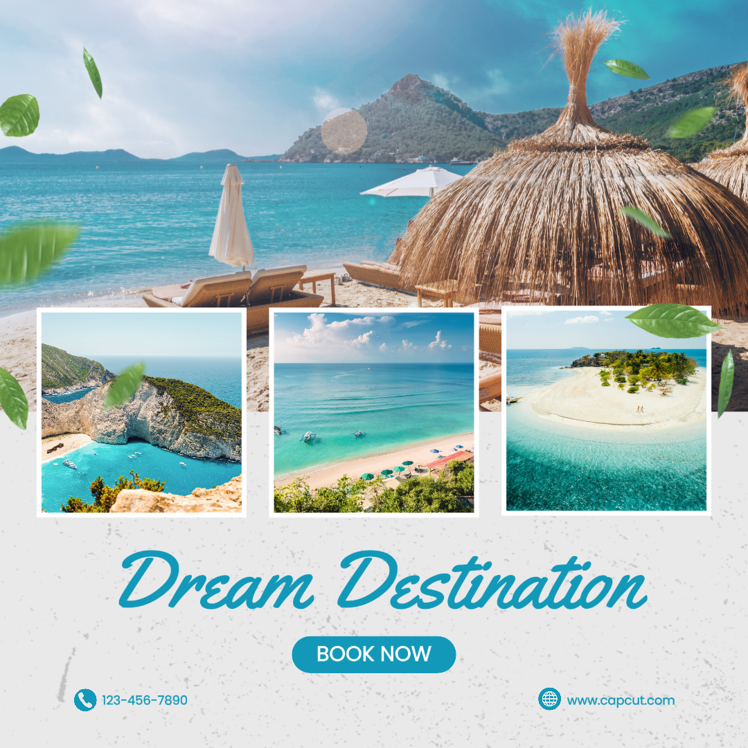 Cartel de marketing de viajes Instagram Post Destino de ensueño