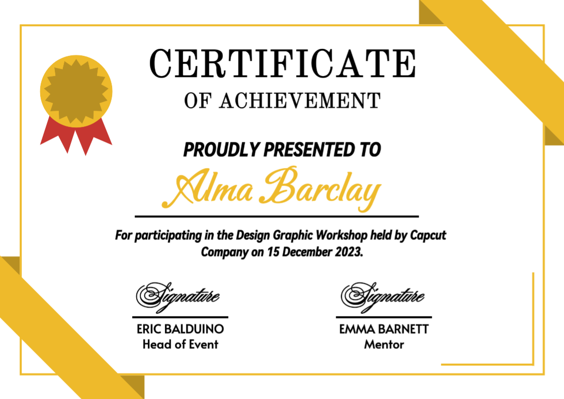 Certificado de no comercialización de oro blanco simple