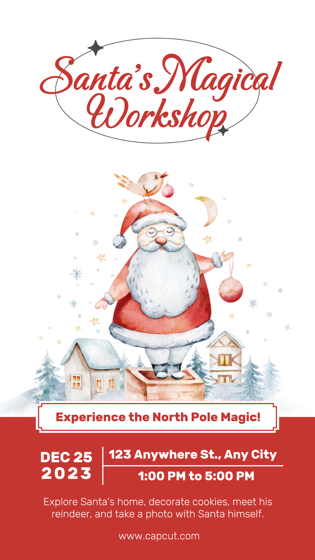 Festival du jour de Noël Histoire Instagram du Père Noël rouge