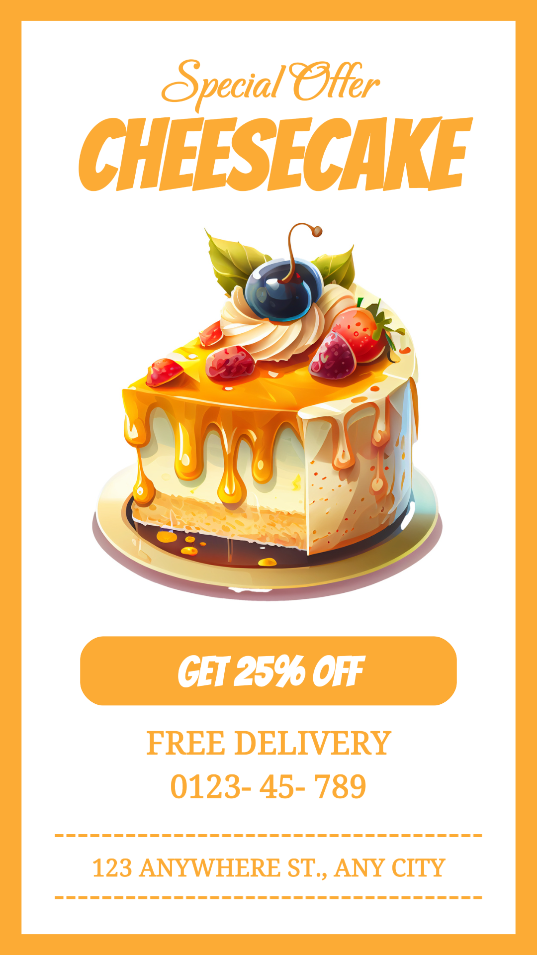 Promoción De Comida De Tarta De Queso Historia De Instagram