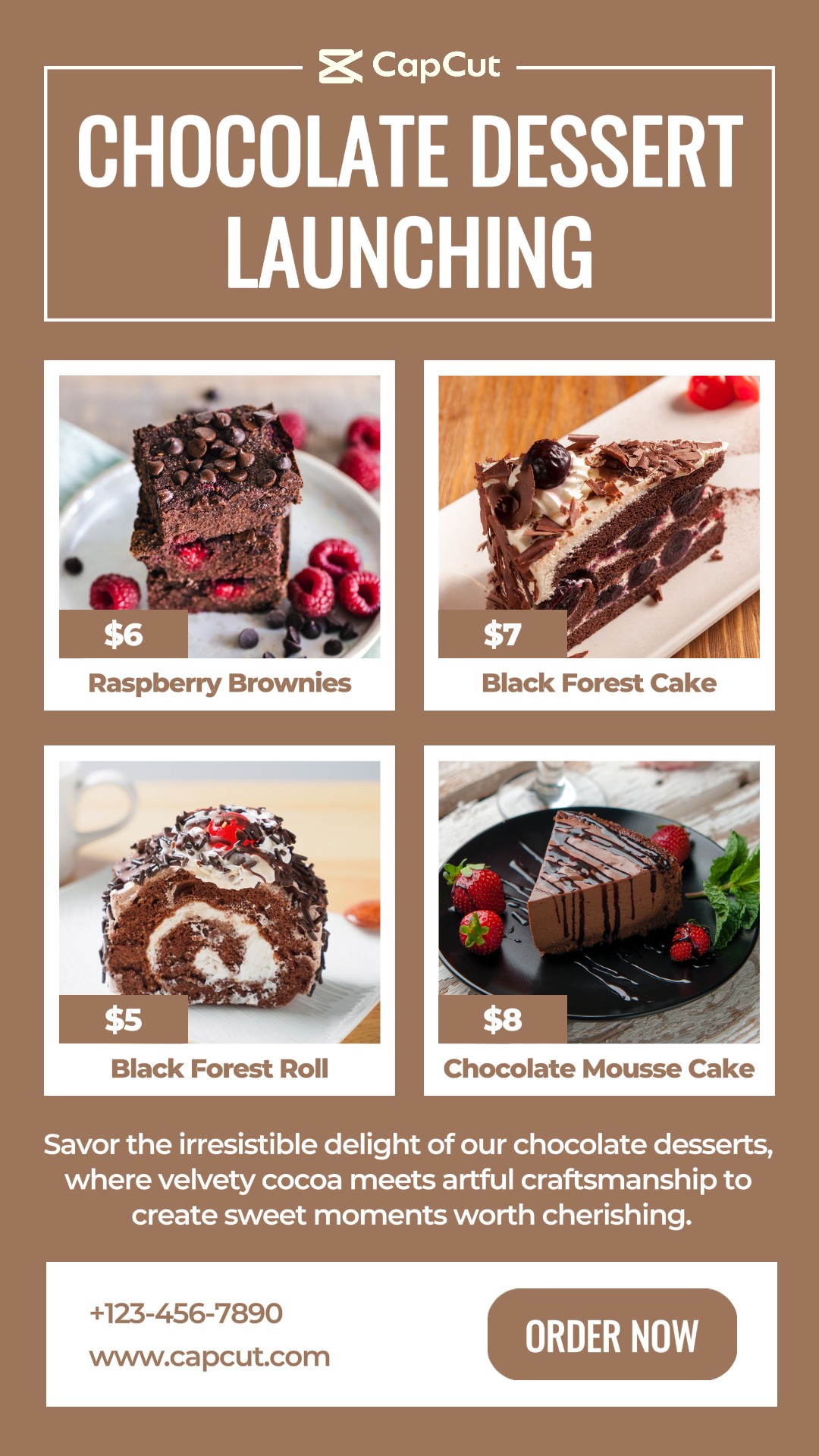 Producto De Postre De Comida Marrón Muestra Historia De Instagram