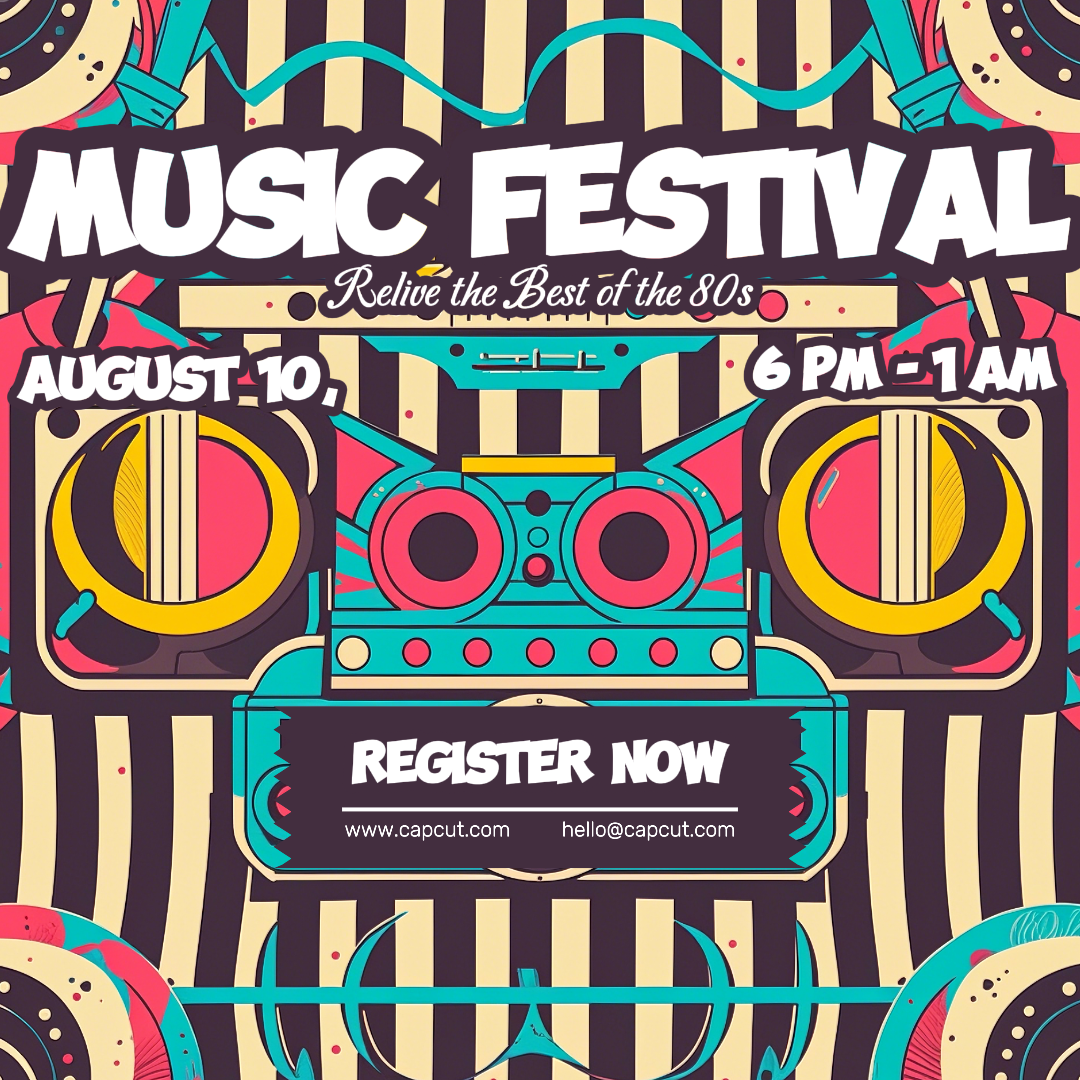 Divertissement - Fête de la musique Instagram post Pop Art