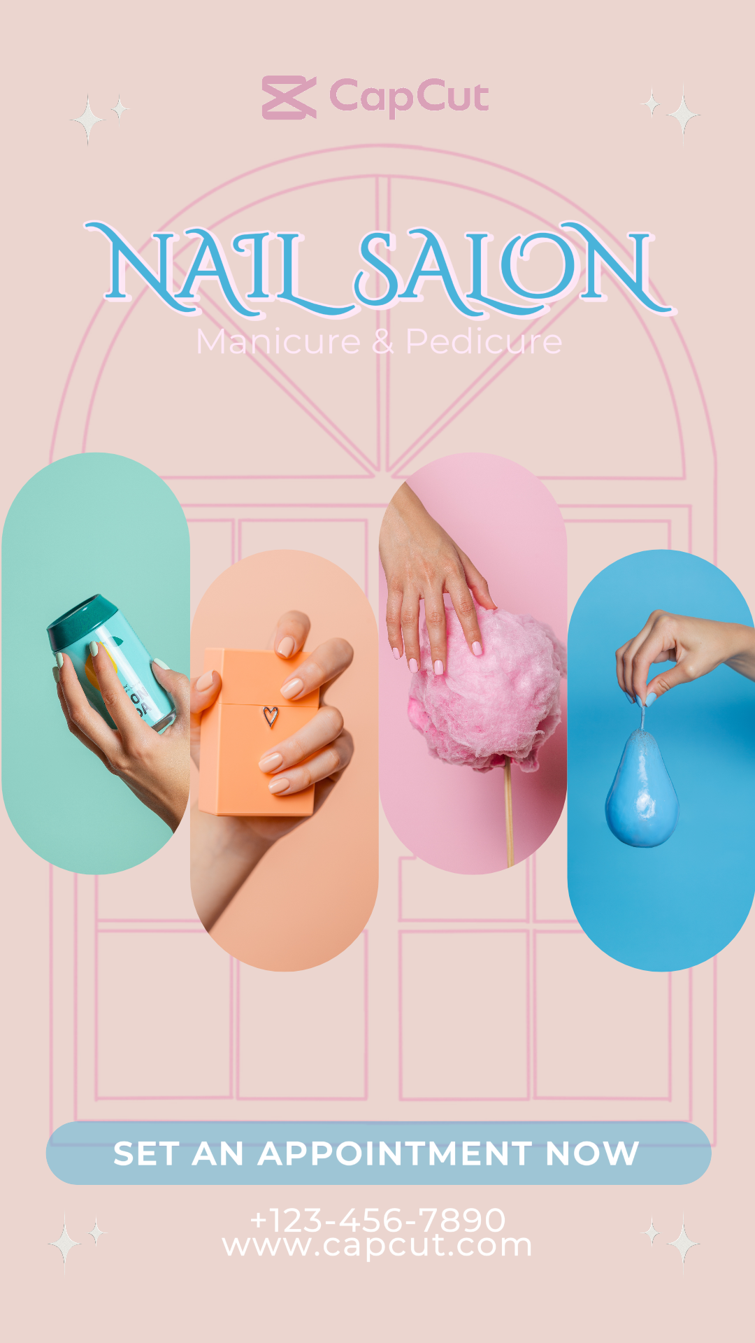 Beauty Care Marketing Poster Instagram Post Product Display Nails