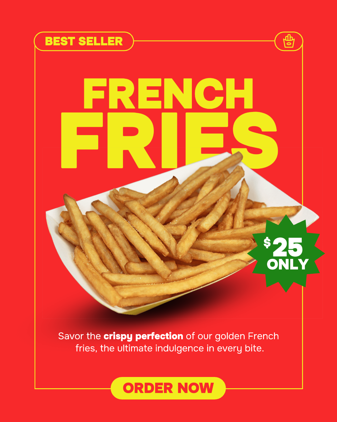 Cartel de marketing de alimentos IG Post Estilo llamativo Papas fritas