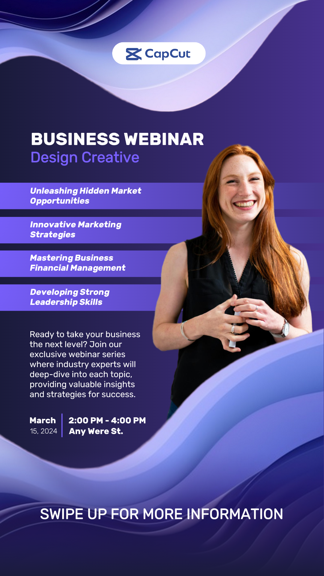 Trabalhos Business webinar design instagram Story minimalist: